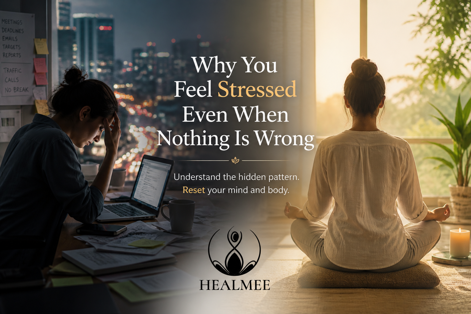 feel stressed even when nothing is wrong urban stress meditation reset calm mind healmee