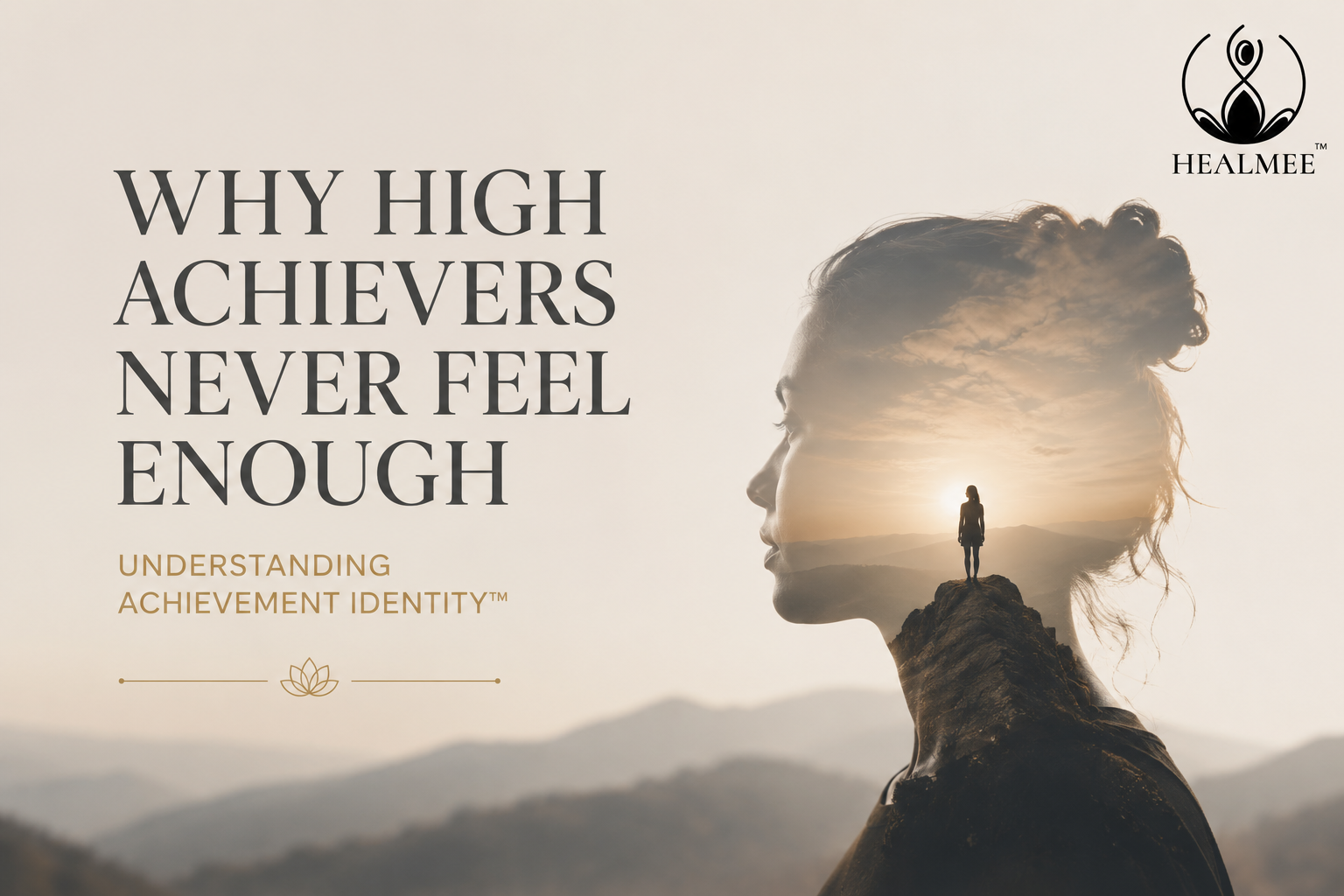 Illustration representing why high achievers never feel enough, featuring Achievement Identity™